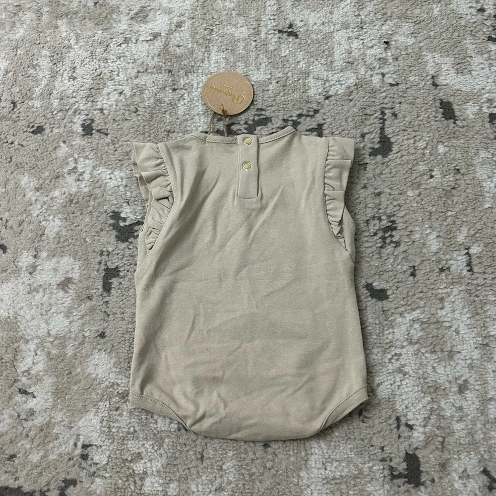 Ponponia Baby Girl Tan Bodysuit Size 6/9 Months NWT